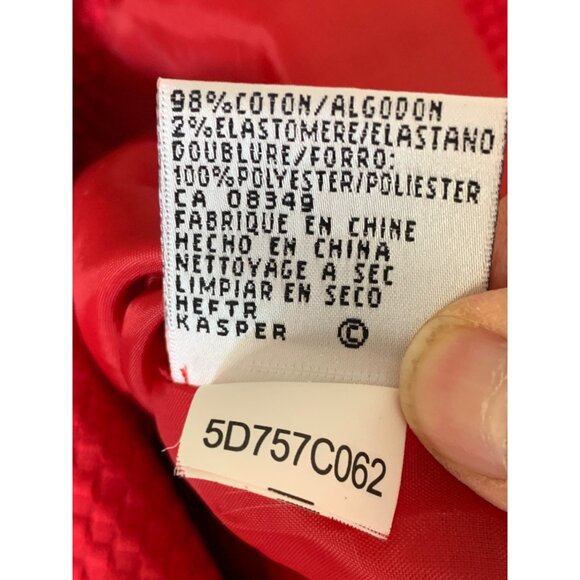 Le Suit Women's Red Textured Jacket & Skirt Set Size 10 Kasper Lined 7343 GUC - Picture 8 of 12